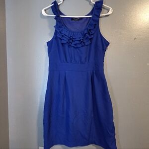 Forever 21 Royal Blue Ruffle Neck Blouse